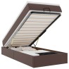 Cadre de lit ottoman avec matelas marron 100x200 cm similicuir 