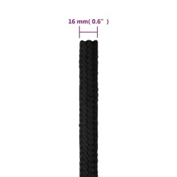 Corde de bateau Noir complet 16 mm 25 m Polypropylène 