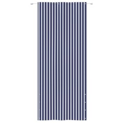 Écran de balcon Bleu et blanc 120x240 cm Tissu Oxford 