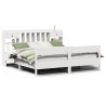 Lit bibliothèque sans matelas blanc 180x200 cm bois pin massif 