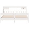 Lit bibliothèque sans matelas blanc 180x200 cm bois pin massif 