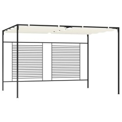 Belvédère avec auvent rétractable 3x4x2,3 m Crème 180 g/m² 