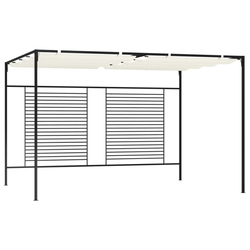 Belvédère avec auvent rétractable 3x4x2,3 m Crème 180 g/m² 