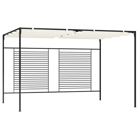 Belvédère avec auvent rétractable 3x4x2,3 m Crème 180 g/m² 