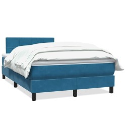 Sommier à lattes de lit et matelas bleu foncé 120x220cm velours 