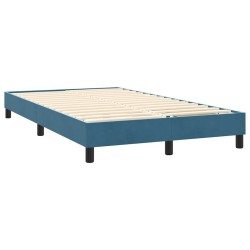 Sommier à lattes de lit et matelas bleu foncé 120x220cm velours 