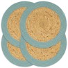Napperons 4 pcs Naturel et vert 38 cm Jute et coton 