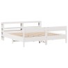 Cadre de lit sans matelas blanc 200x200 cm bois massif de pin 