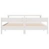 Cadre de lit sans matelas blanc 200x200 cm bois massif de pin 