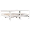 Cadre de lit sans matelas blanc 200x200 cm bois massif de pin 