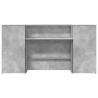 Bureau de réception gris béton 200x50x103,5cm bois d'ingénierie 