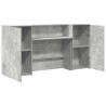 Bureau de réception gris béton 200x50x103,5cm bois d'ingénierie 