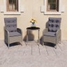 Ensemble de bistro de jardin 3 pcs Résine tressée et verre Gris 