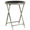 Ensemble de bistro de jardin 3 pcs Résine tressée et verre Gris 