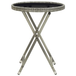 Ensemble de bistro de jardin 3 pcs Résine tressée et verre Gris 