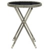 Ensemble de bistro de jardin 3 pcs Résine tressée et verre Gris 