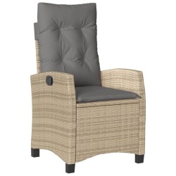 Ensemble à manger de jardin et coussins 3 pcs mélange beige 