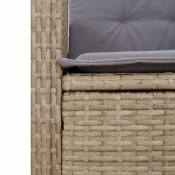 Ensemble à manger de jardin et coussins 3 pcs mélange beige 