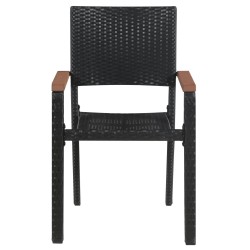 Ensemble à manger de jardin 5 pcs Noir 