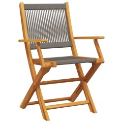 Ensemble à manger de jardin 5pcs gris polypropylène bois massif 