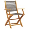 Ensemble à manger de jardin 5pcs gris polypropylène bois massif 