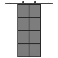 Porte coulissante avec kit de quincaillerie noir 90x205 cm 