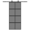 Porte coulissante avec kit de quincaillerie noir 90x205 cm 