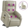 Fauteuil inclinable de massage Crème Similicuir 