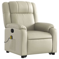 Fauteuil inclinable de massage Crème Similicuir 