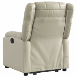 Fauteuil inclinable de massage Crème Similicuir 