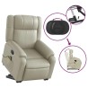 Fauteuil inclinable de massage Crème Similicuir 