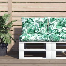 Coussins de palette lot de 2 motif de feuilles tissu 