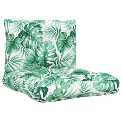 Coussins de palette lot de 2 motif de feuilles tissu 