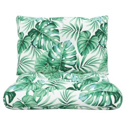 Coussins de palette lot de 2 motif de feuilles tissu 