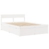 Cadre de lit sans matelas blanc 135x190 cm bois de pin massif 