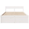 Cadre de lit sans matelas blanc 135x190 cm bois de pin massif 