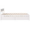 Cadre de lit sans matelas blanc 135x190 cm bois de pin massif 