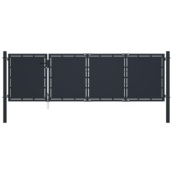 Portail de jardin Acier 350 x 75 cm Anthracite 