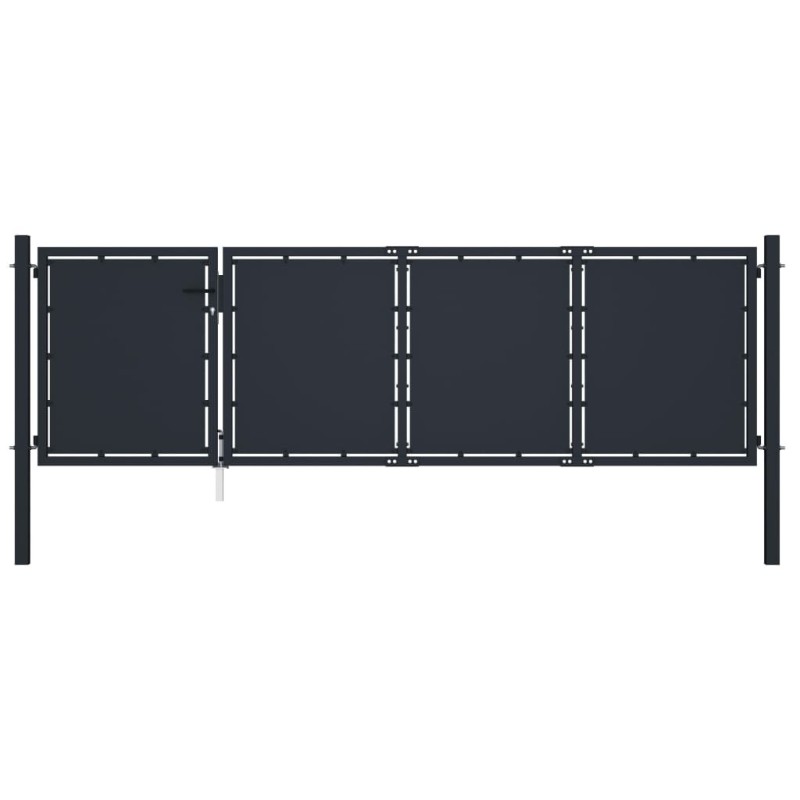Portail de jardin Acier 350 x 75 cm Anthracite Portail de jardin Acier 350 x 75 cm Anthracite