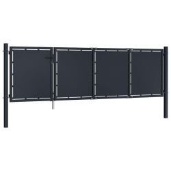 Portail de jardin Acier 350 x 75 cm Anthracite 