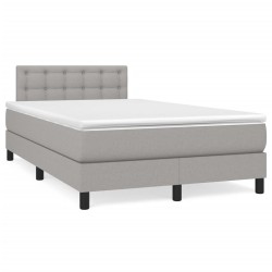 Sommier à lattes de lit et matelas gris clair 120x190 cm tissu 