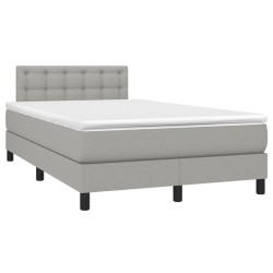 Sommier à lattes de lit et matelas gris clair 120x190 cm tissu 