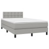 Sommier à lattes de lit et matelas gris clair 120x190 cm tissu 
