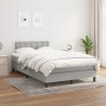 Sommier à lattes de lit et matelas gris clair 120x190 cm tissu 