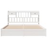 Lit bibliothèque sans matelas blanc 180x200 cm bois pin massif 