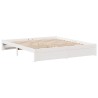 Lit bibliothèque sans matelas blanc 180x200 cm bois pin massif 