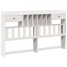 Lit bibliothèque sans matelas blanc 180x200 cm bois pin massif 
