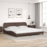 Lit avec matelas marron 200x200 cm similicuir 