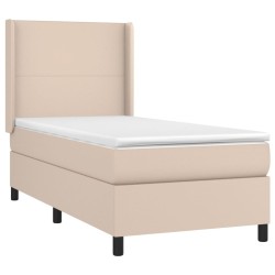 Sommier à lattes de lit avec matelas Cappuccino 90x190 cm 