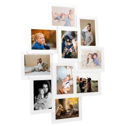 Collage de cadres photo de photo 10x(10x15 cm) Blanc MDF 